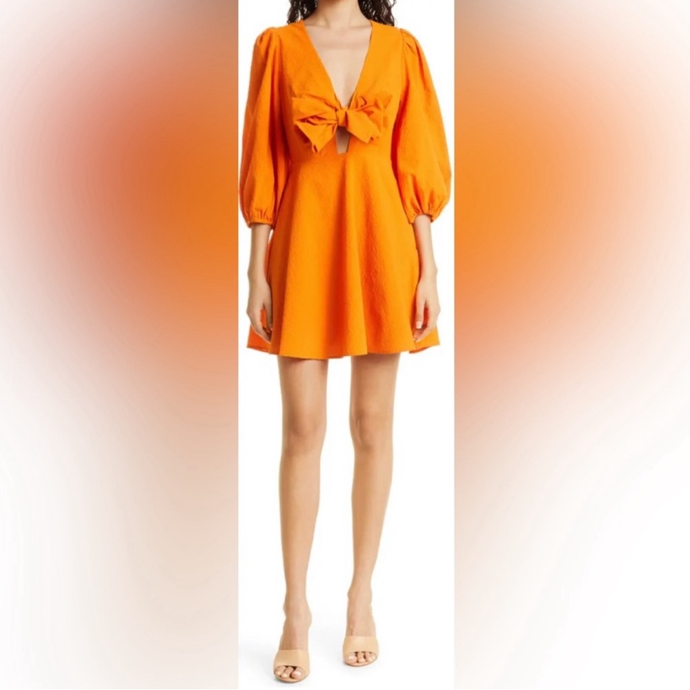 Jozelyn Seersucker Tie Front Mini Dress